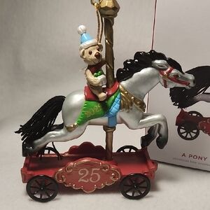 Hallmark Festive Carousel Horse Ornament - Red, Green, Blue